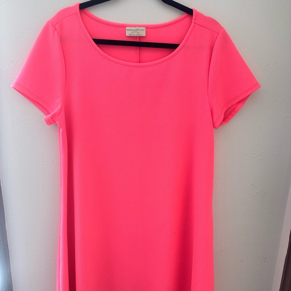 Bobbie Brooks neon pink dress